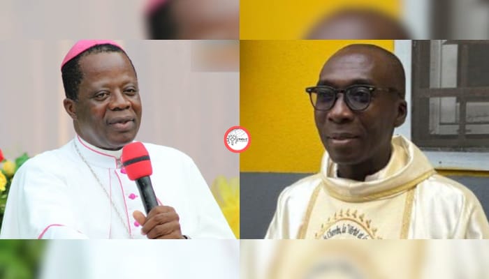 File photo of Bishop Youlo Alexis Touabli (Left) and Msgr. Jean-Pierre Tanoh Tiémélé (Right)