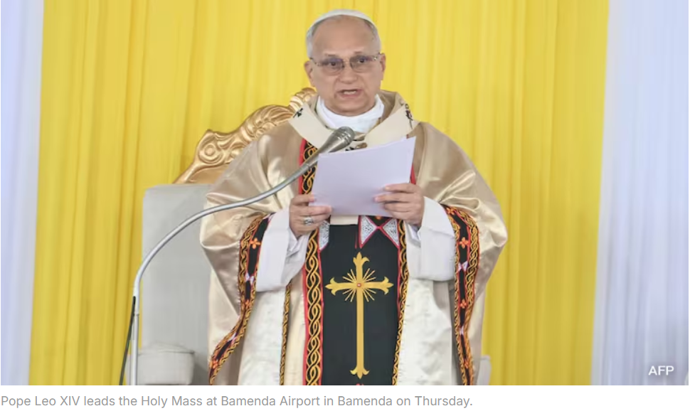 Pope Leo addresses hunger, inequality at Mass in Cameroon